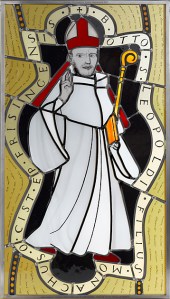 Neuschöpfung eines Glasfensters des Bischofs Otto von Freising - nach einem mittelalterlichen Fenster im brunnenhaus von Stift Heiligenkreuz